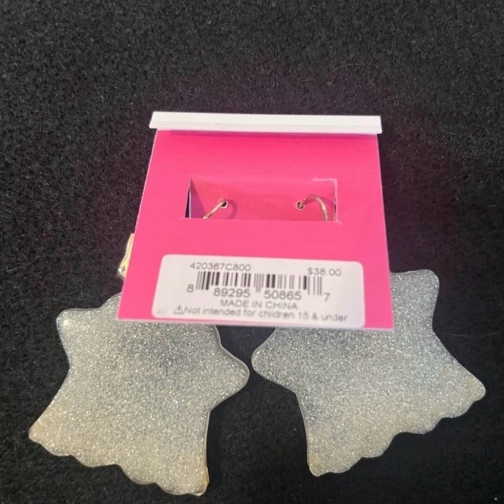 Betsey Johnson Halloween Ghost Girl Creep It Real Drop Earrings Bling - EUC - Picture 6 of 6
